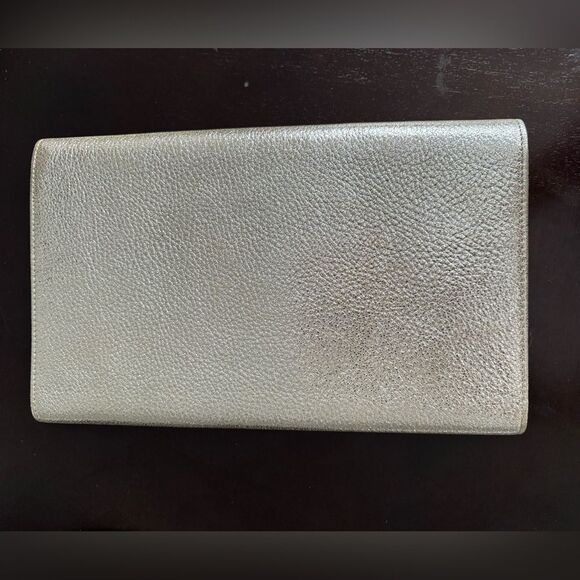 Jimmy Choo Reese Silver Metallic Clutch - Picture 2 of 8